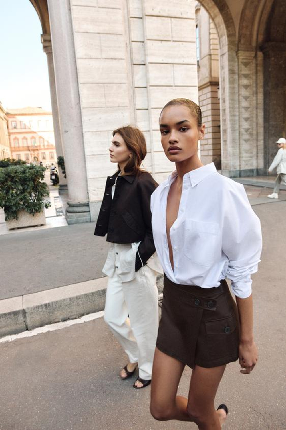 ZARA ЮБКА-ШОРТЫ КАРГО, КОРИЧНЕВЫЙ