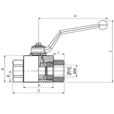 Кран 2-х ходовой шаровый BSP 3/4 DN 20 P=420 GE2