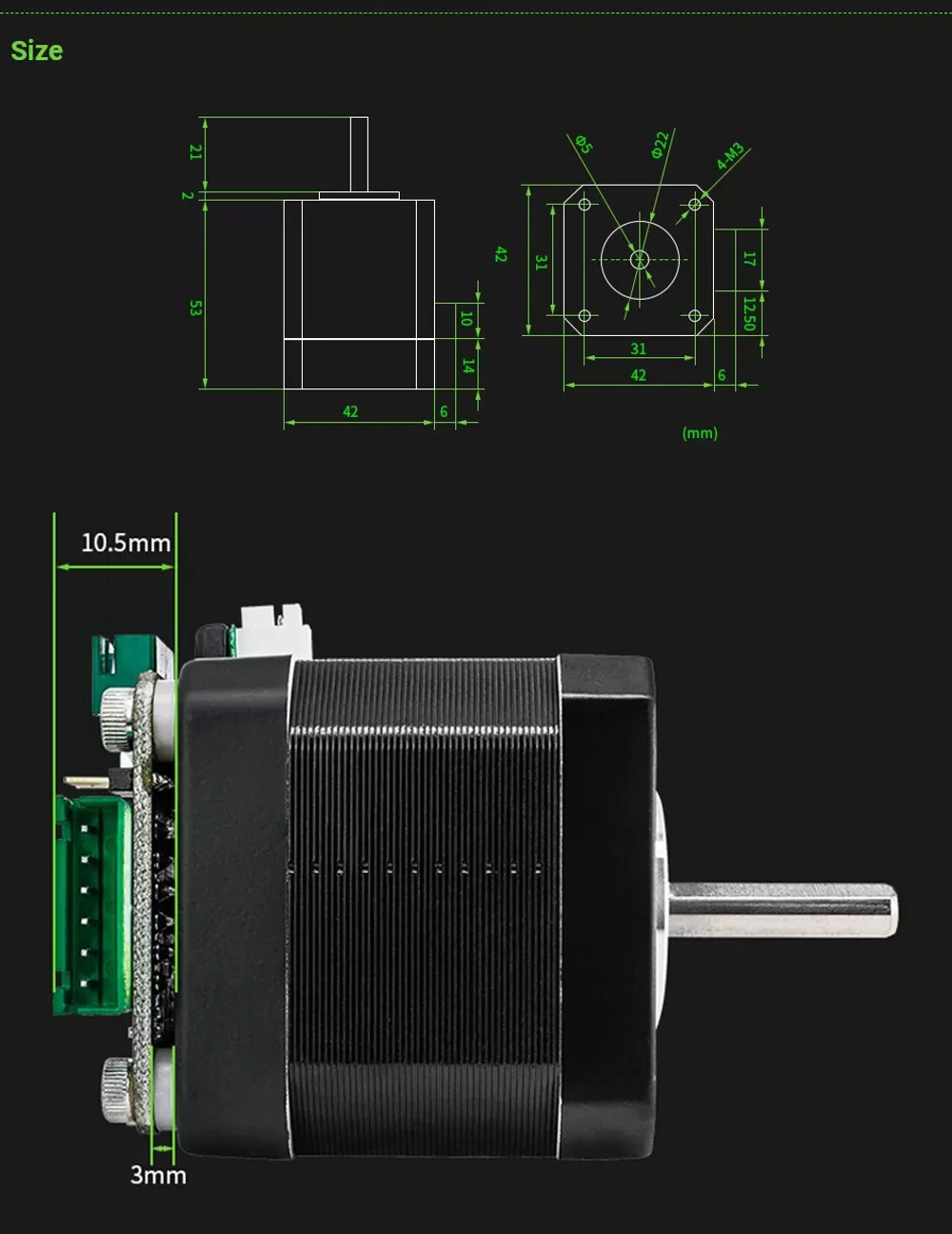 Драйвер шагового двигателя MKS SERVO42C PCBA Nema 17 Makerbase