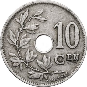 10 сантимов 1920-1930 Бельгия (надпись на голландском KONINKRIJK BELGIË)