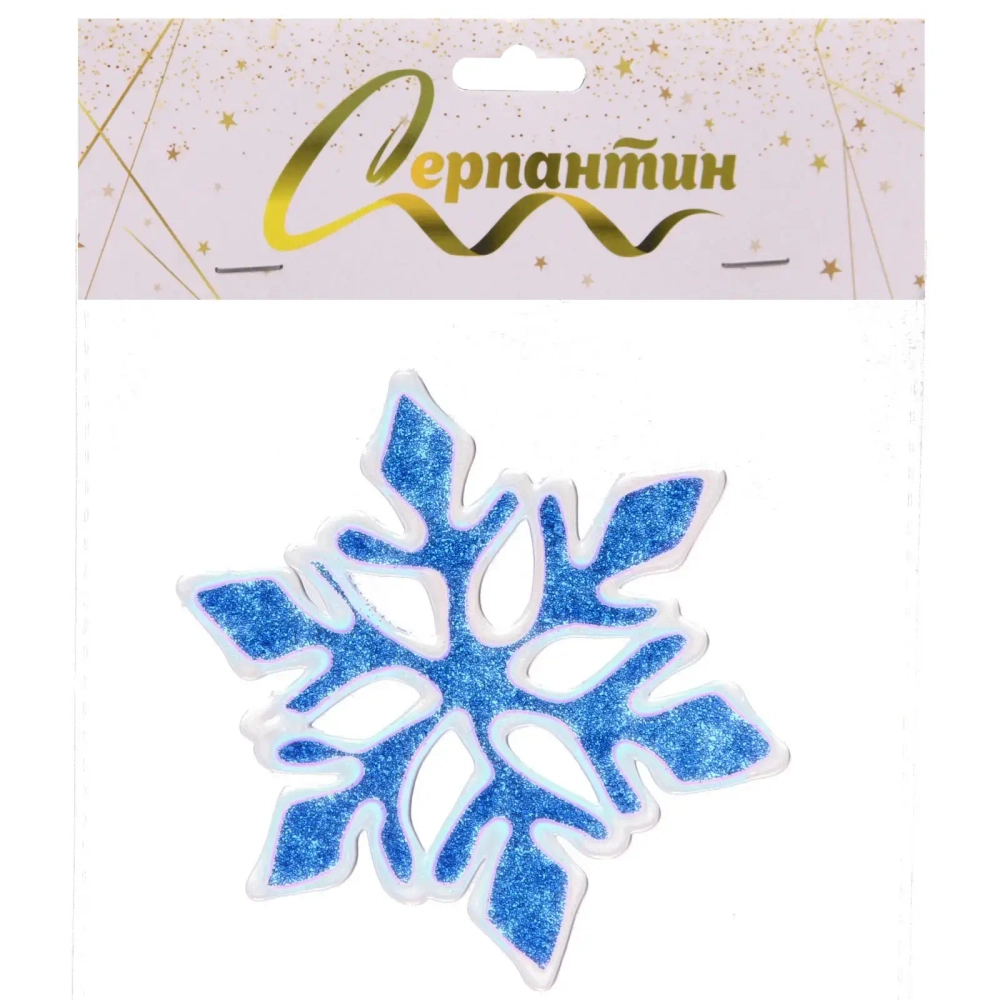 Наклейка на стекло «Искристая снежинка» 15*20 см, Сапфир