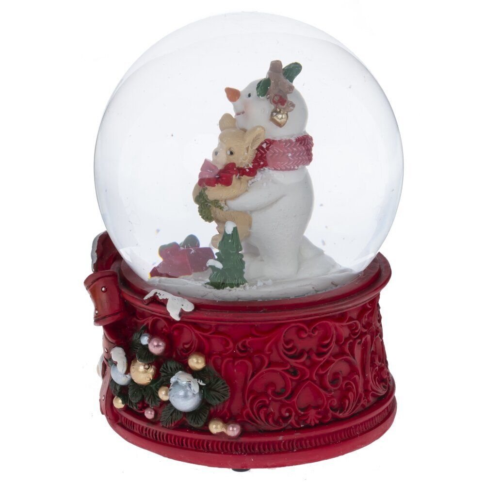 GAEM Фигурка декоративная "Снеговик" в стекл шаре (ключ, муз), L10 W10 H14 см, 2в.