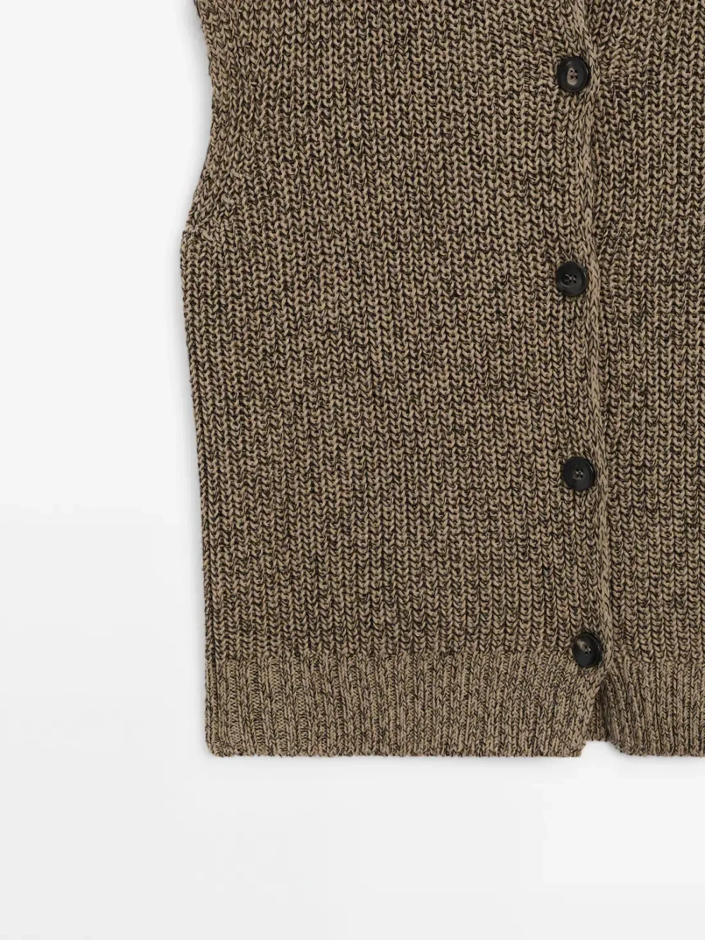 Massimo Dutti Жилет платочной вязки из 100% хлопка, серый