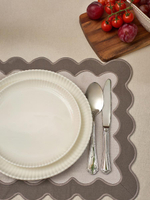 Салфетка под приборы с контрастным кантом серого цвета из коллекции trendy ruffles, 35х45 см