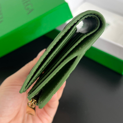 Bottega Veneta Small Intrecciato Bi-Fold Zip Wallet