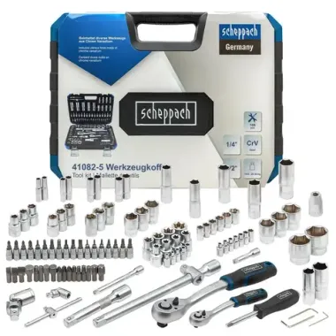 Набор инструментов 1/4'' 1/2'', 108пр. (6-гран) Scheppach Sch-41082-5