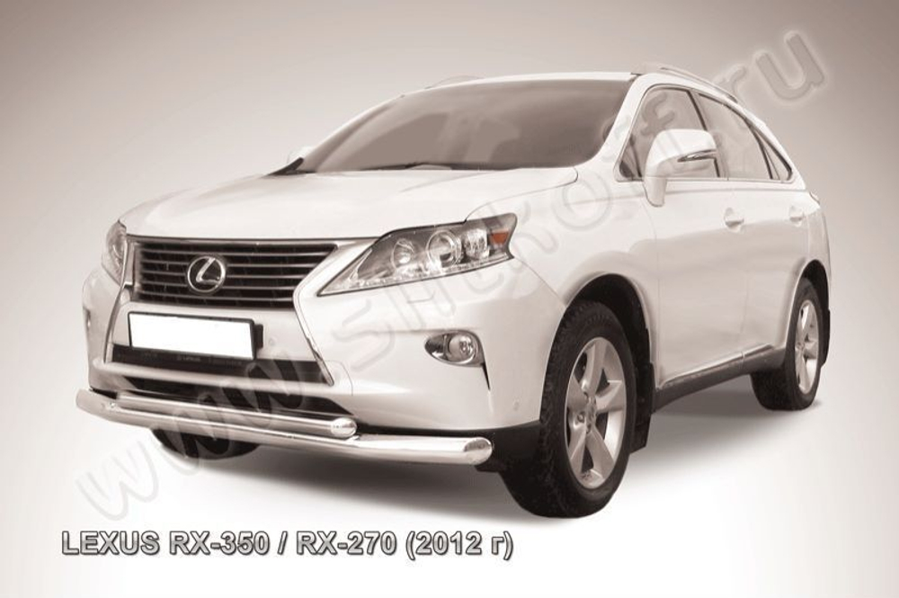 Защита переднего бампера (нержавейка) Lexus RX-350 RX-270 (2012-2015) d76+d57