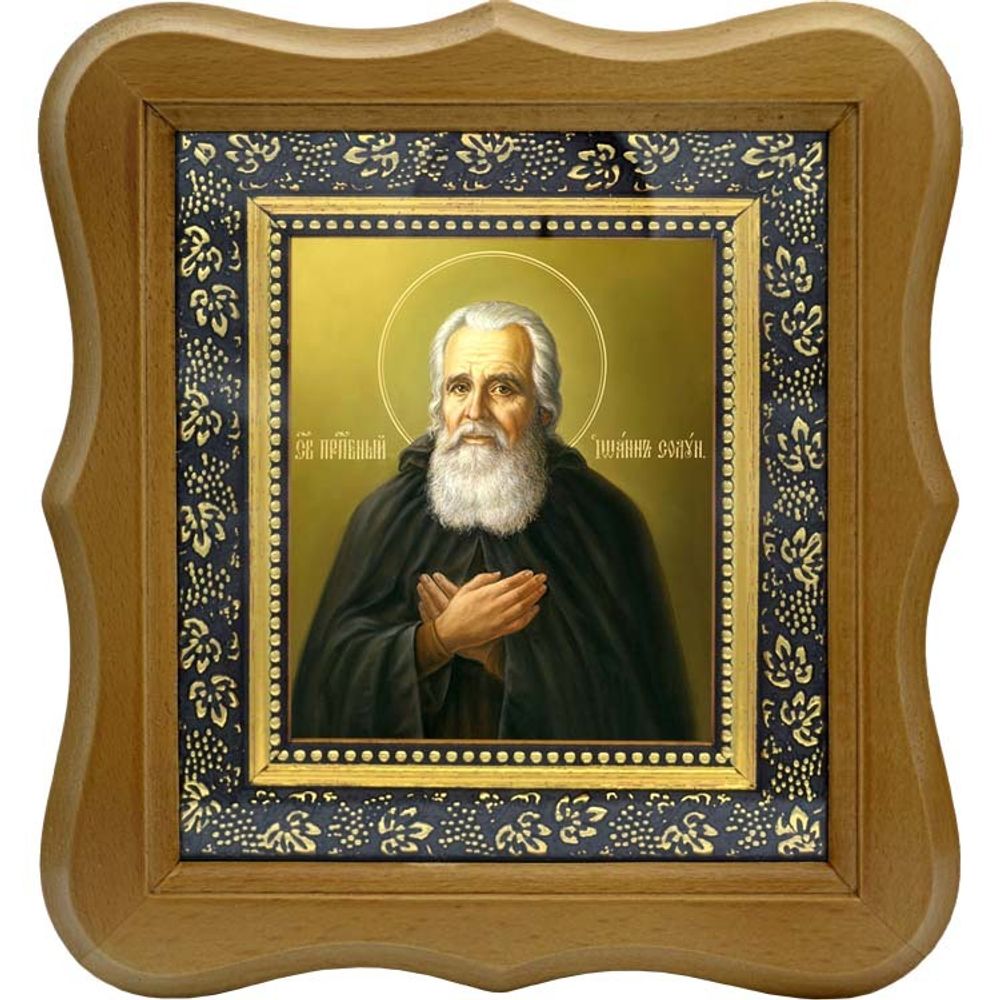 Иоанн Солунский (Фессалоникийский) преподобный. Икона на холсте.