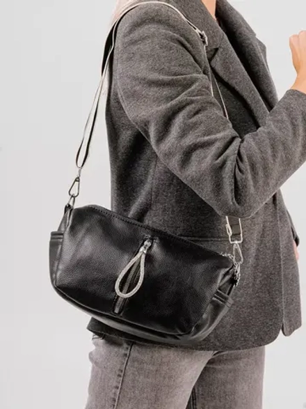 Сумка женская через плечо, кросс-боди, маленькая, черная