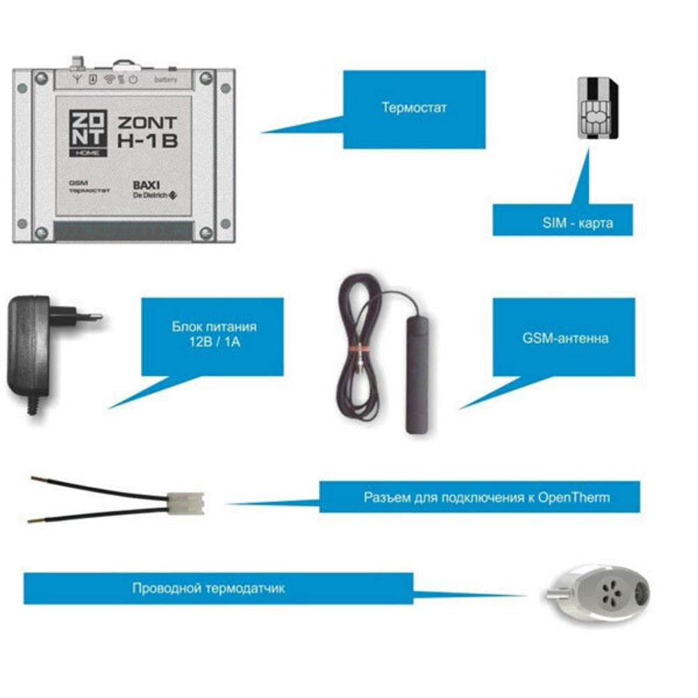 Термостат Zont H-1B для котлов Baxi и De Dietrich 00002069