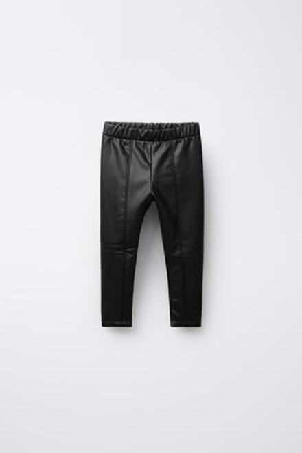 ZARA ЛЕГИНСЫ ПОД КОЖУ, ЧЕРНЫЙ