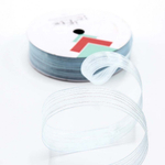 Лента Органза 2,8см х 22м в полоску (Голубой)