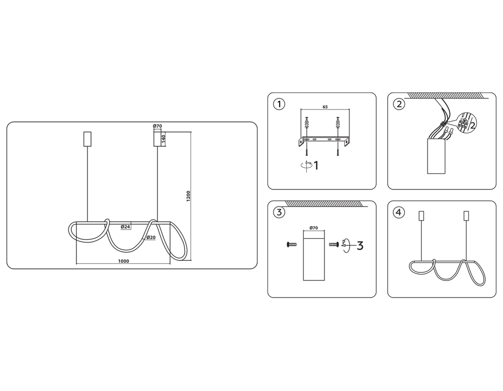 Ambrella Подвесной светодиодный светильник с пультом Line FL10533