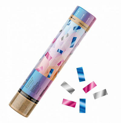 CM012 Пневмохлопушка "Грани фантазии" (прямоугольные конфетти) (30 см.) (1 штука)