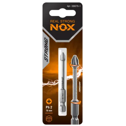Бита torsion PH 2х70мм 1шт карта NOX STRONG 336270-1