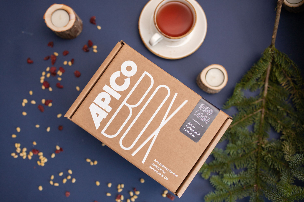 Набор продуктов APICO BOX №7 "Из Сибири с любовью", подарочный набор из 9-ти продуктов из Сибири, Новогодний подарок