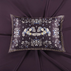 Наволочка 50x70 Mollen Мезенская роспись ежевично-черная хлопковая