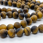 Тигровый глаз матовый бусины, диаметр около 8,2-8,4 мм, цена за 22-23 шт (1/2 нити)
