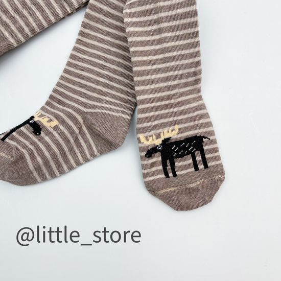 Колготки хлопковые, Коричневый меланж