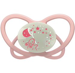 NIP Соска пустышка, силикон "Butterfly Night ", красный, размер 1 (0-6)