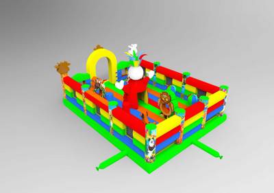 Коммерческий надувной батут «В гостях у павлина» 8*6*5 м