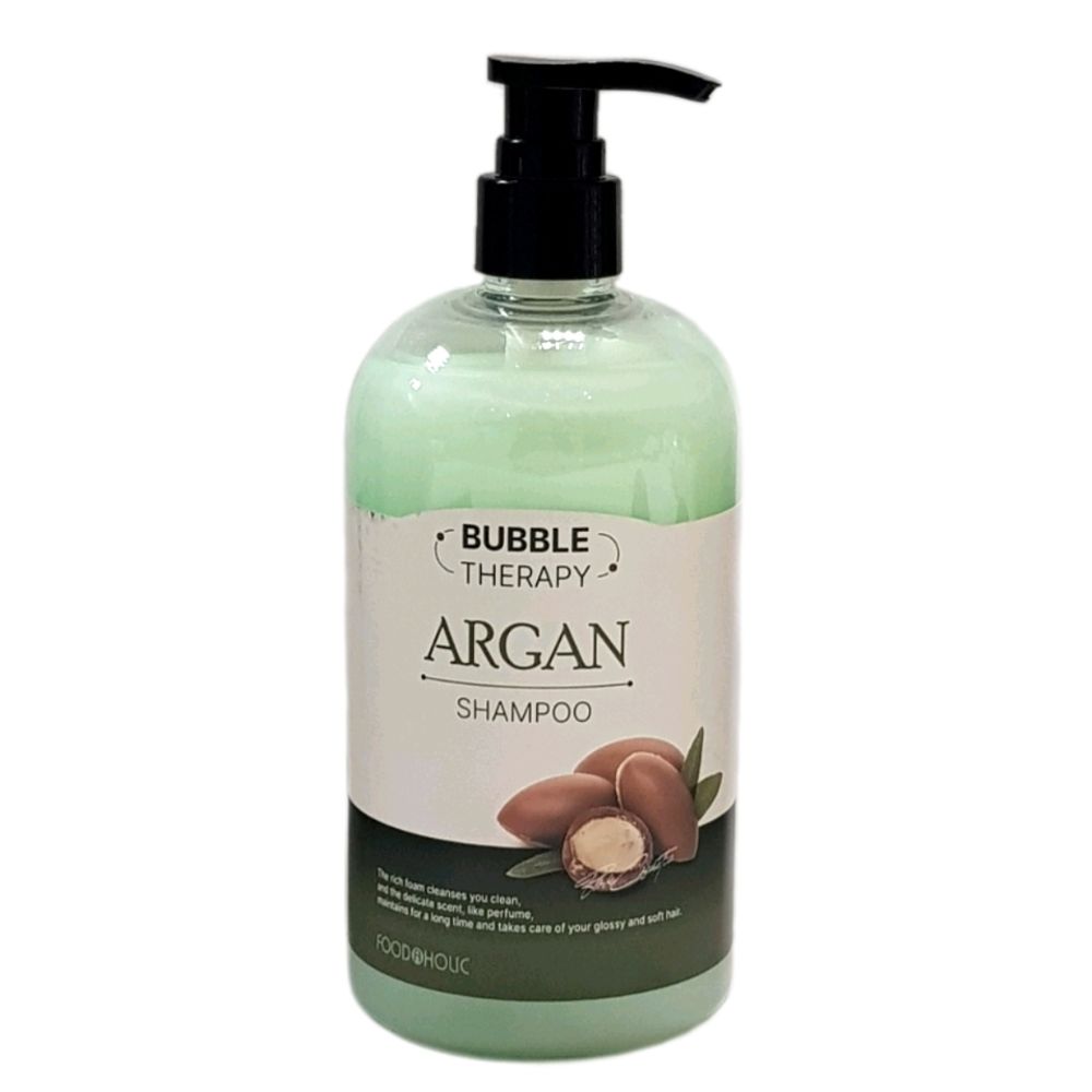 Шампунь для волос укрепляющий и питательный с маслом Арганы FOODAHOLIC BUBBLE THERAPY ARGAN SHAMPOO, 500 мл.