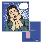 Тетрадь 36 л., А5, клетка, Alingar "Девушки ", скрепка, второй блок 60 г/м2, мелованный картон (эконом), 4 дизайна в пленке т/у