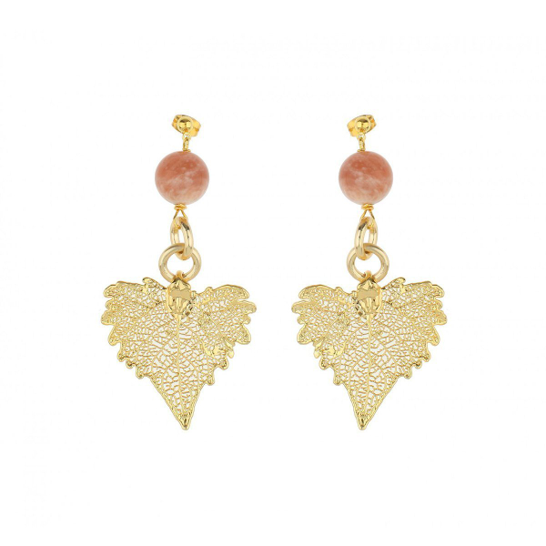 Серьги листья Ester Bijoux Тополь OR916-G BR