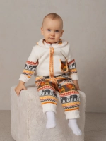 Вязаный комбинезон для новорожденных и малышей на молнии