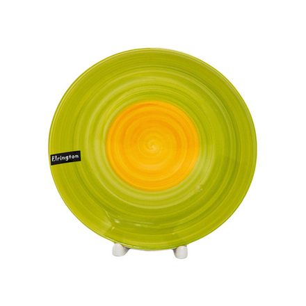 Тарелка обеденная Elrington Аэрограф Зеленый луг, керамическая, d 19 см