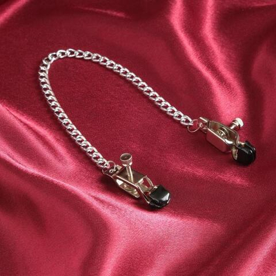 Зажимы для сосков с цепочкой - 25 см. (Цвет: серебристый)