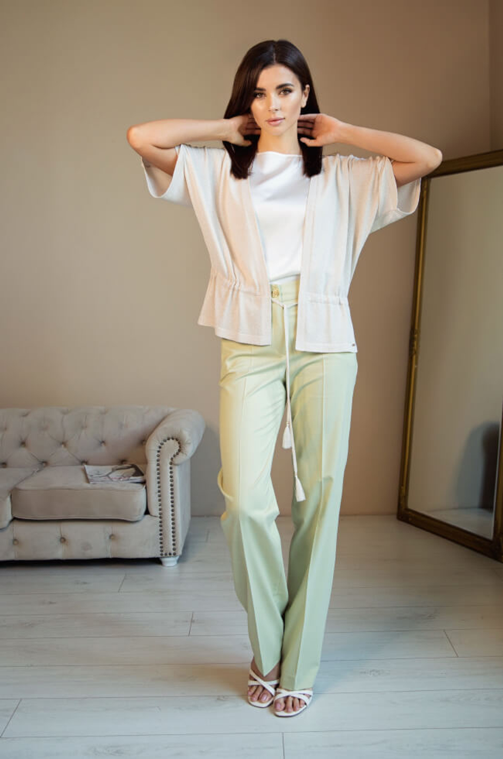 3754 Брюки женские (фисташковый)