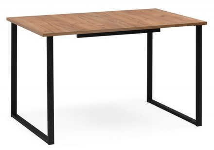 Стол деревянный Woodville Лиман 117 (157) x 77 дуб крафт золотой, черный матовый, ножки черные