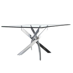 Стол обеденный прямоугольный Angel Cerda F2133 /1061 стекло 150x95 с ножками из нержавеющей стали