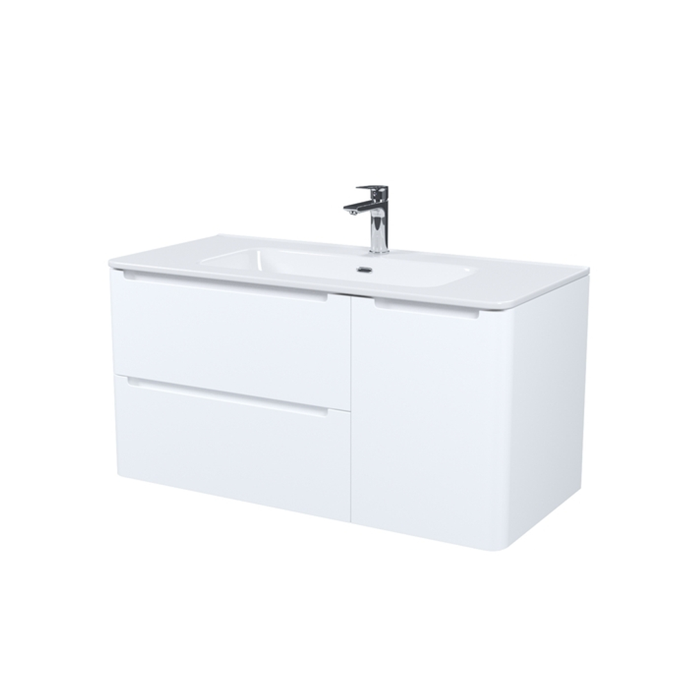 Тумба с умывальником IDDIS Edifice, подвесная, 100 см, белая, EDI10W1i95K