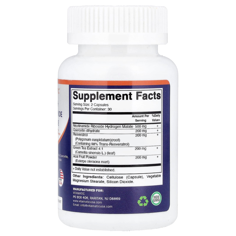Vitamatic, NAD+, 60 капсул