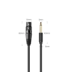 Кабель Audio 6.35mm - XLR, 2m. UGREEN 20719