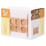 Набор для специй стекло, дерево, 6 шт, на подставке, беж, Y3-1139