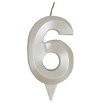 Свечи-цифры «Грань» в цвете белый жемчуг 7 см, 1 шт.