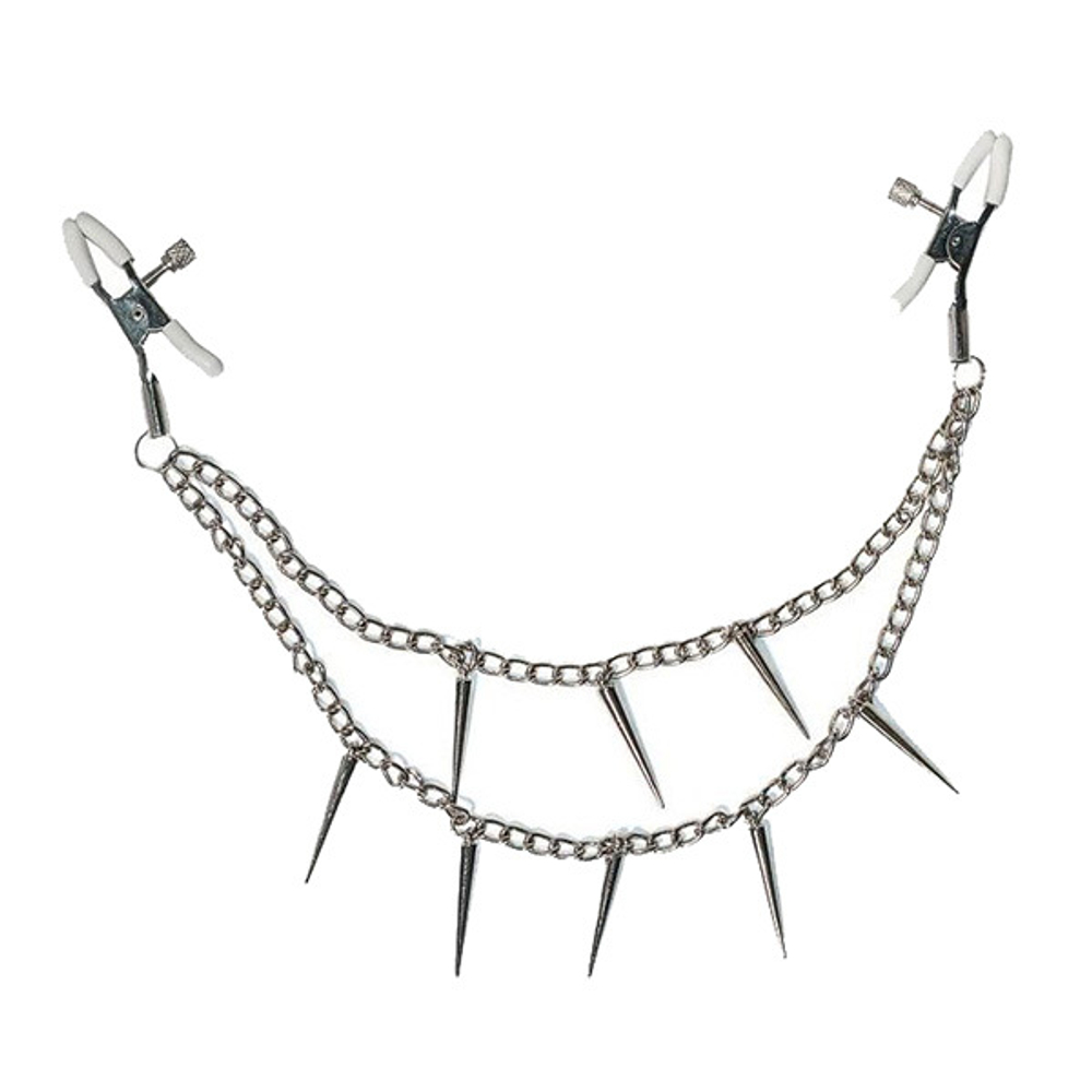 Зажимы на соски с шипами на цепочке Lola Games Party Hard Spiky 1163-01lola