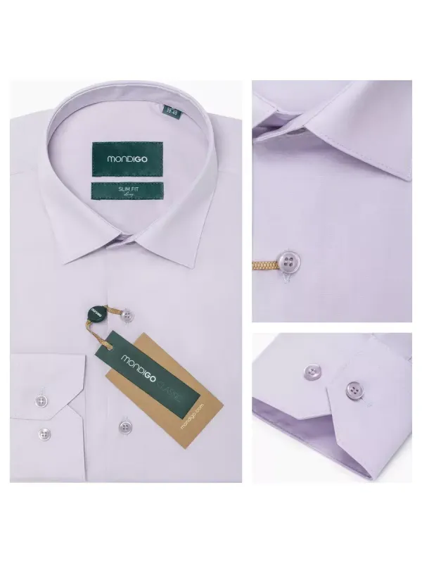 Рубашка на высокий рост LONG SLIM FIT с длинным рукавом, перламутровая