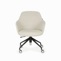Кресло с колесиками Lucio бежевая ткань