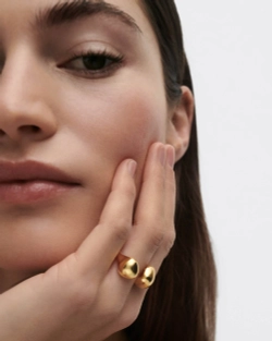 Кольцо Gravity серебро 925 пробы покрытое золотом