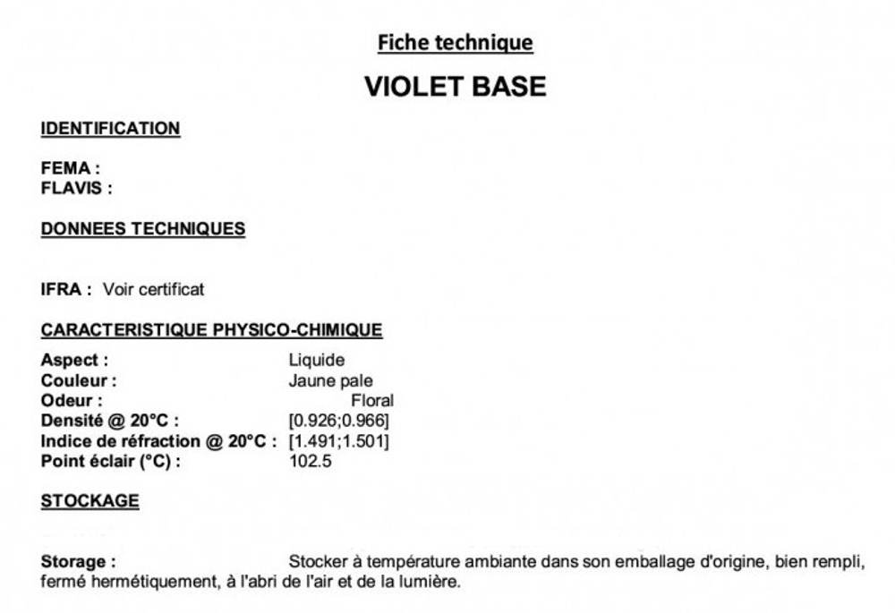 VIOLET base / ФИАЛКА CAS -