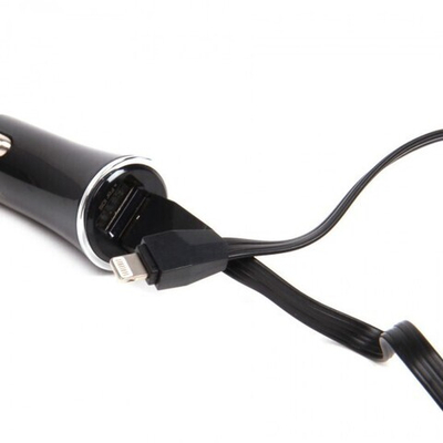 Автомобильное зарядное устройство 2 в 1 LDNIO DL-C28 Lightning, 010121 Белый + золотой