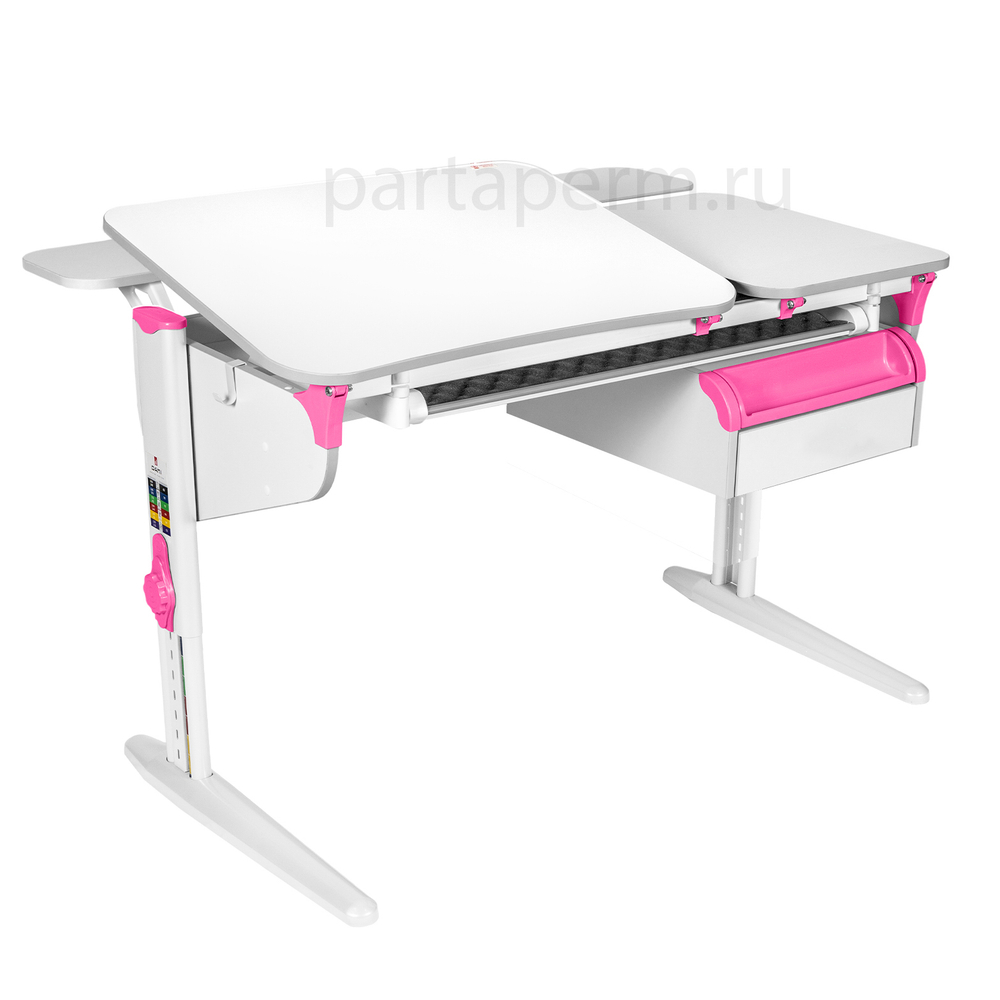 Растущая парта Дэми СУТ 45 с лотком и тумбой ТСН.04 с полками СУТ.45.350 (1200×820 мм)