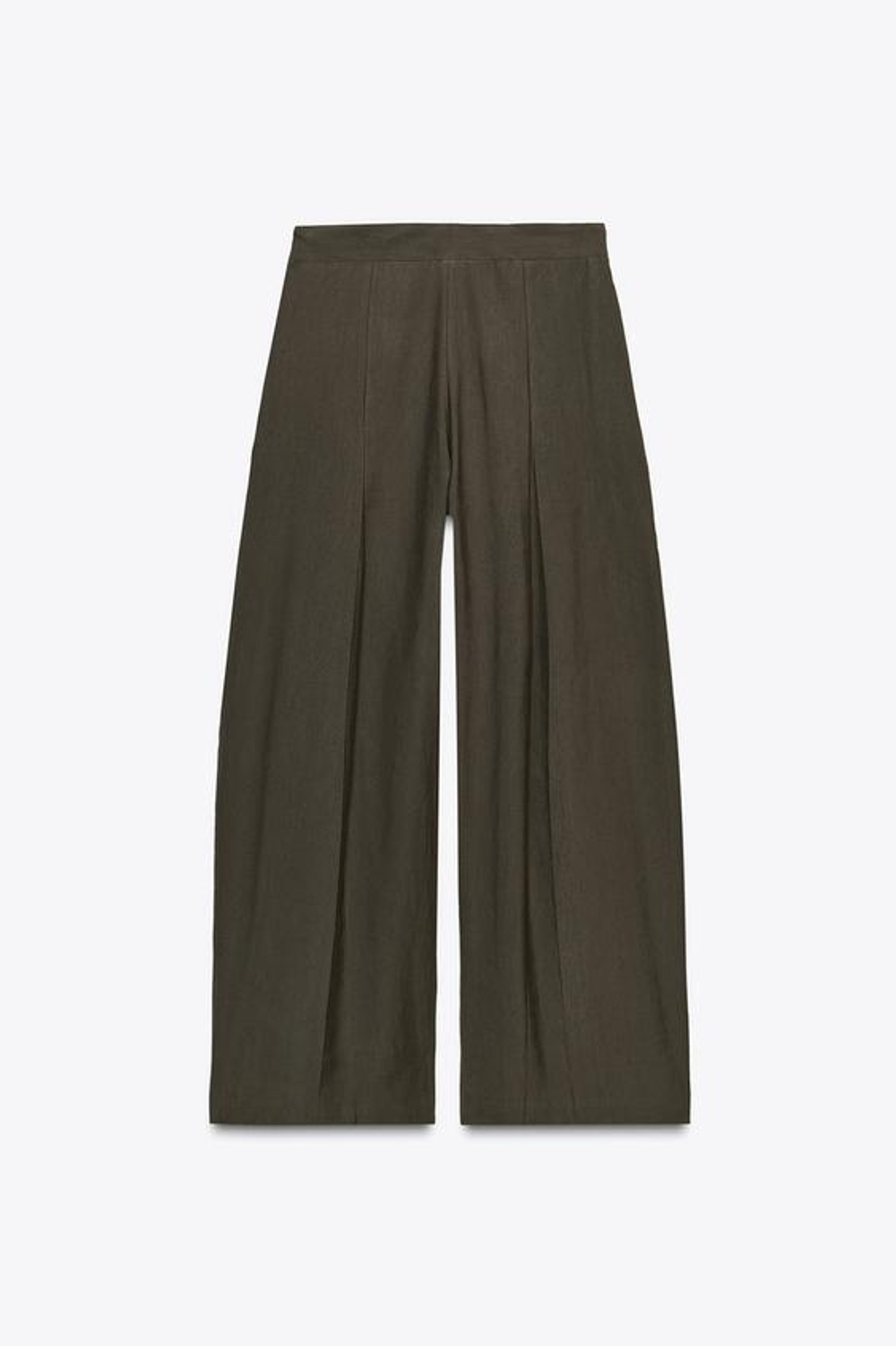 ZARA БРЮКИ С ЗАЩИПАМИ С ПЕРЕДИ — ZW COLLECTION, СЕРО-КОРИЧНЕВЫЙ