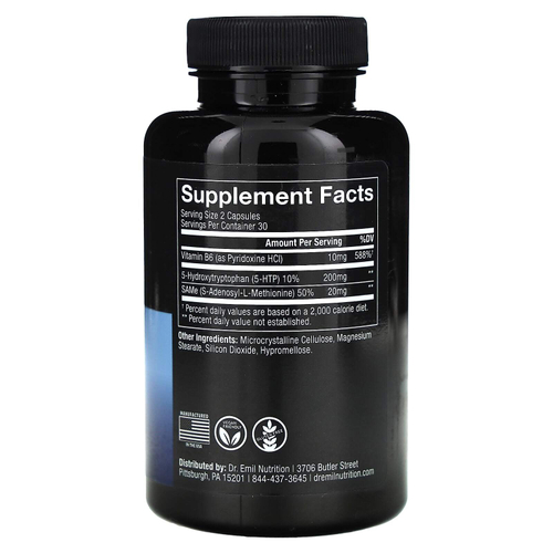 Dr. Emil Nutrition, 5-HTP Plus с кофактором B6, 60 капсул