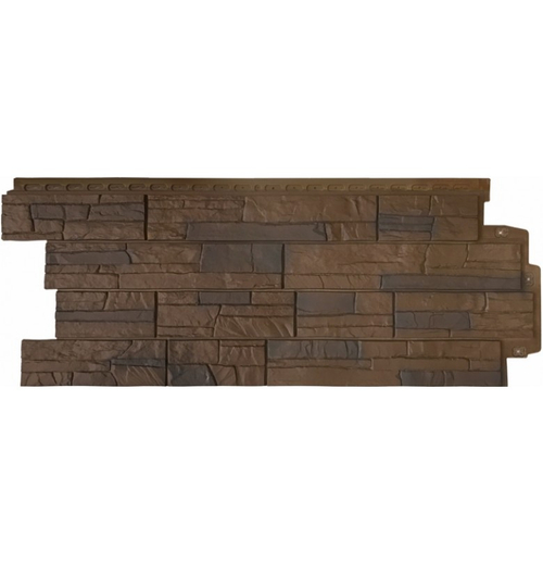 Фасадные панели (Цокольный Сайдинг) Grand Line Сланец DESIGN PLUS Орех