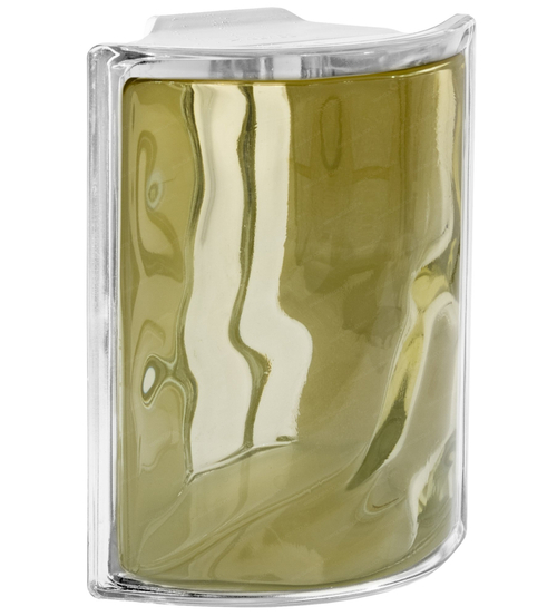 Угловой стеклоблок коричневый окрашенный изнутри Vitrablok  19x10x10x8 закругленный